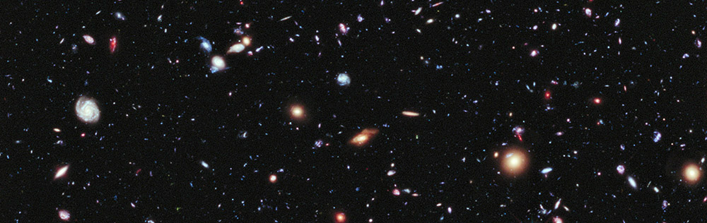 Hubble image of galaxies in deep space
