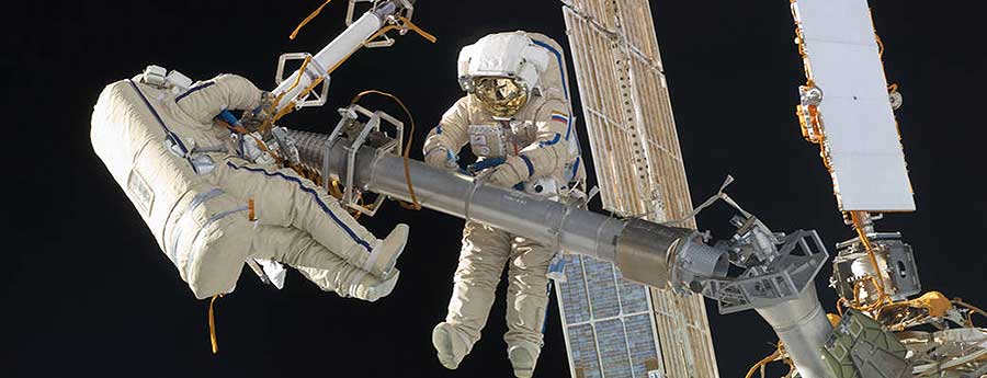 Cosmonauts working on the ISS